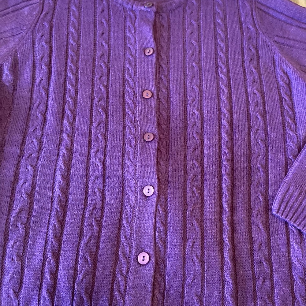 Purple Button-up Sweater - Picture 6 of 6